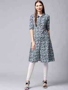 Aks Women's Floral Print A-line Kurta