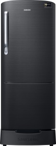 Samsung 192 L Direct Cool Single Door 4 Star (2019) Refrigerator with Base Drawer(Black Inox, RR20N182YBS-HL)