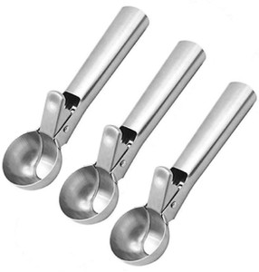 Kuber Industries Stainless Steel Spring/Trigger Ice Cream Scoop Set of 3 Pcs
ICESCOOP18 Steel Ice-cream Spoon Set