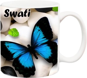 stylotrendz special gift for girl,wife,gf,sister,mom- swati beautiful butterfly hd name theme coffee ceramic mug(325 ml)