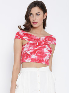 Veni Vidi Vici Casual Cap Sleeve, Short Sleeve Floral Print, Self Design, Stylised Women's Multicolor Top