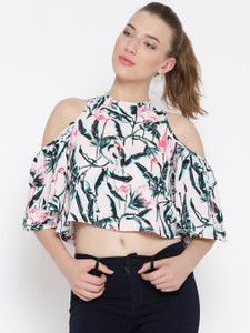 Veni Vidi Vici Casual Bell Sleeve Animal Print, Stylised Women's Multicolor Top