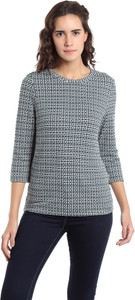 Vero Moda Casual 3/4th Sleeve Solid Women Grey Top
