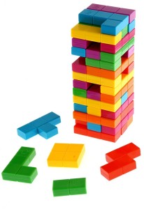 Emob Colorful Combine Jenga Tetris Tower Up Stacking Game Set for Kids