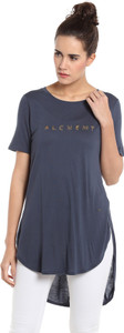 Vero Moda Casual Half Sleeve Solid Women Dark Blue Top