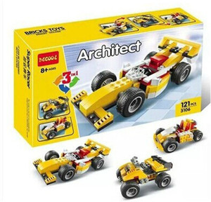 Sanyal Decool 3 in 1 Architect Bricks & Blocks set, Learning Game for Kids - 121 pcs
