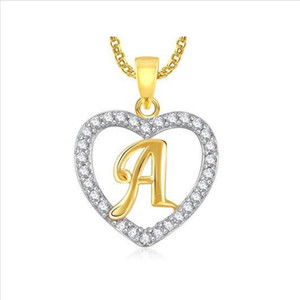 Stylish Teens Enchanting Alphabet A Letter Heart Locket With