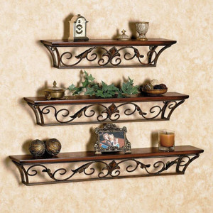 OnlinePurchas IRON WALL STAND Wooden Wall Shelf