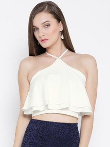 Veni Vidi Vici Party Sleeveless Solid Women's White Top