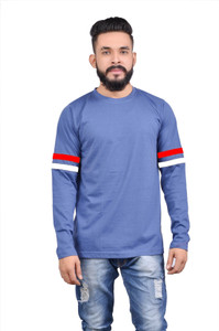 Roden Solid Men's Round Neck Blue T-Shirt