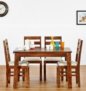 furnspace yolanda sheesham solid wood 4 seater dining set(finish color - brown)