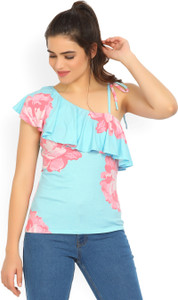 United Colors of Benetton Casual Sleeveless Floral Print Women's Light Blue Top