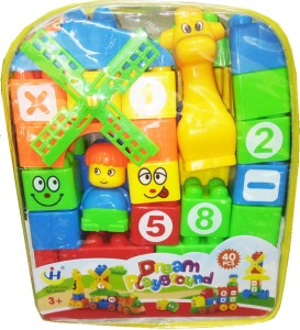 TALKING GANESHA New 40pcs Building Blocks For Kids With Cartoon Figures, Bag Packing, Best Gift Toy (Multicolor)