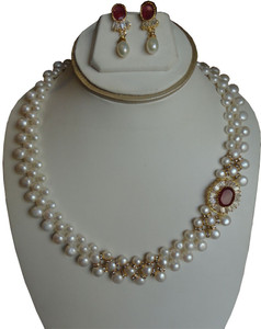 Sri Bansilal Pearls Mother of Pearl White Jewellery Set Price in