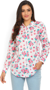 United Colors of Benetton Women's Floral Print Casual Spread Shirt