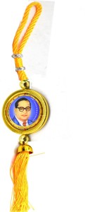 faynci Lord Buddha With Dr. Babasaheb Ambedkar Yellow spinning Car Rearview Mirror Hanging Ornament/Interior Wall Hanging Showpiece for good luck Car Hanging Ornament