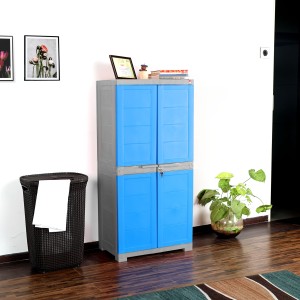 cello storage cupboard plastic cupboard(finish color - grey & blue)