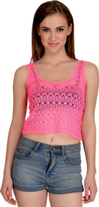 Urbaano Party Sleeveless Lace Women's Pink Top