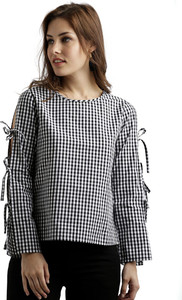 Miss Chase Casual Full Sleeve Checkered Women's Multicolor Top