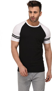 Weardo Striped Men Round Neck Black, White T-Shirt