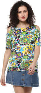 Mayra Casual Short Sleeve Printed Women's Multicolor Top