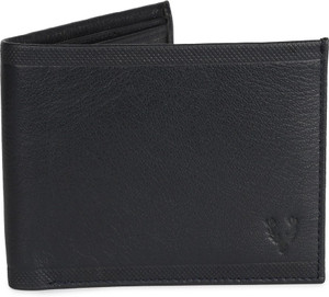 Allen Solly Men Black Genuine Leather Wallet Black Price in