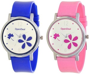 OpenDeal New Graceful Flower Multicolour Dial Analogue Watch For Girls & Women 302-07 Analog Watch  - For Girls