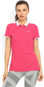 puma color block women polo neck pink, white t-shirt 85018501Love Potion-Puma White