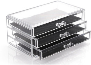 Sukot 3 Drawer Acrylic Box Cosmetic Organizer Box Makeup Box