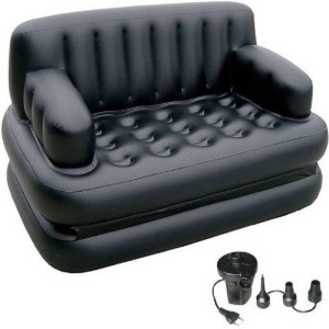 wds airbed a pvc (polyvinyl chloride) 3 seater inflatable sofa(color - black)