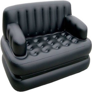mezire 5 in 1 pvc (polyvinyl chloride) 3 seater inflatable sofa(color - black)