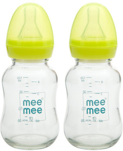 MeeMee Premium Glass Feeding Bottle Green 120ml 2PCS 120 ml