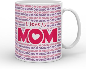 indigifts decorative gift items i love you mom, mother's day special gift for mom, mummy, mother-in-law, grandmom, best mother gift, mom birthday, anniversary ceramic mug(330 ml)