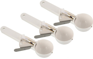 Kuber Industries Unbreakable Plastic Spring/Trigger Ice Cream Scoop Set of 3 Pcs (CODE-ICSC12) Plastic Ice-cream Spoon Set