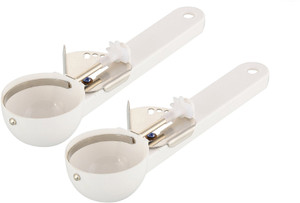 Kuber Industries Unbreakable Plastic Spring/Trigger Ice Cream Scoop Set of 2 Pcs (CODE-ICSC08) Plastic Ice-cream Spoon Set
