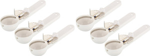 Kuber Industries Unbreakable Plastic Spring/Trigger Ice Cream Scoop Set of 6 Pcs (CODE-ICSC14) Plastic Ice-cream Spoon Set