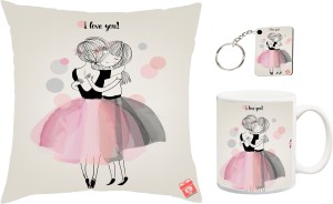 me&you cushion, mug, keychain gift set