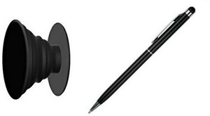 Freya SOCKET POP UP MOBILE TABLET HOLDER STAND WITH 2 in 1 Ball Pen for Touch Screen Mobile Phones and Tablets Stylus