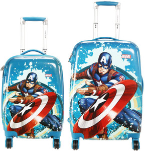 Cloud9JP CLOUD 9 HERO PRINTED KIDS TROLLY BAG SET OF 2 (22 inch & 18inch) Expandable Check-in Luggage - 23 inch
