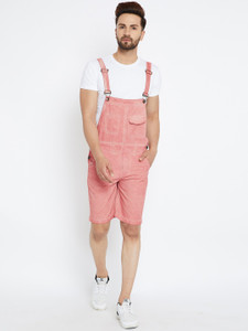 FUGAZEE Men Pink Dungaree Buy FUGAZEE Men Pink Dungaree Online