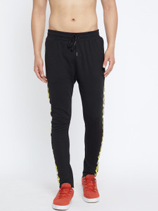 fugazee solid men's black track pants