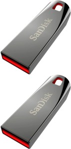SanDisk Cruzer Force USB Flash Drive Metal Casing - Combo of Two 16 GB Pendrives 16 GB Pen Drive(Grey)