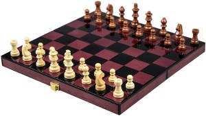 cerasus foldable travel chess board box in rosewood color with high gloss finish (bog 048b) board game