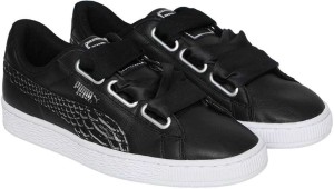 puma basket heart oceanaire wn s sneakers for women(black)