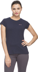 FBB SPUNK Solid Women Round Neck Blue T Shirt Buy FBB SPUNK