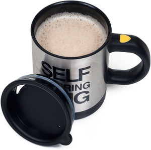 Tiru Automatic Stainless Coffee Mixing Cup Blender Self Stirring Plastic, Stainless Steel Stainless Steel Mug