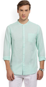 Locomotive Men's Striped Casual Mandarin Shirt