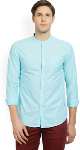 Locomotive Men's Solid Casual Mandarin Shirt
