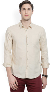 Locomotive Men's Solid Casual Spread Shirt
