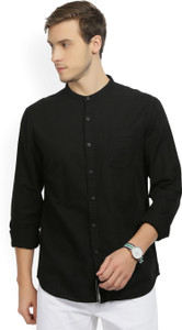 Locomotive Men's Striped Casual Mandarin Shirt